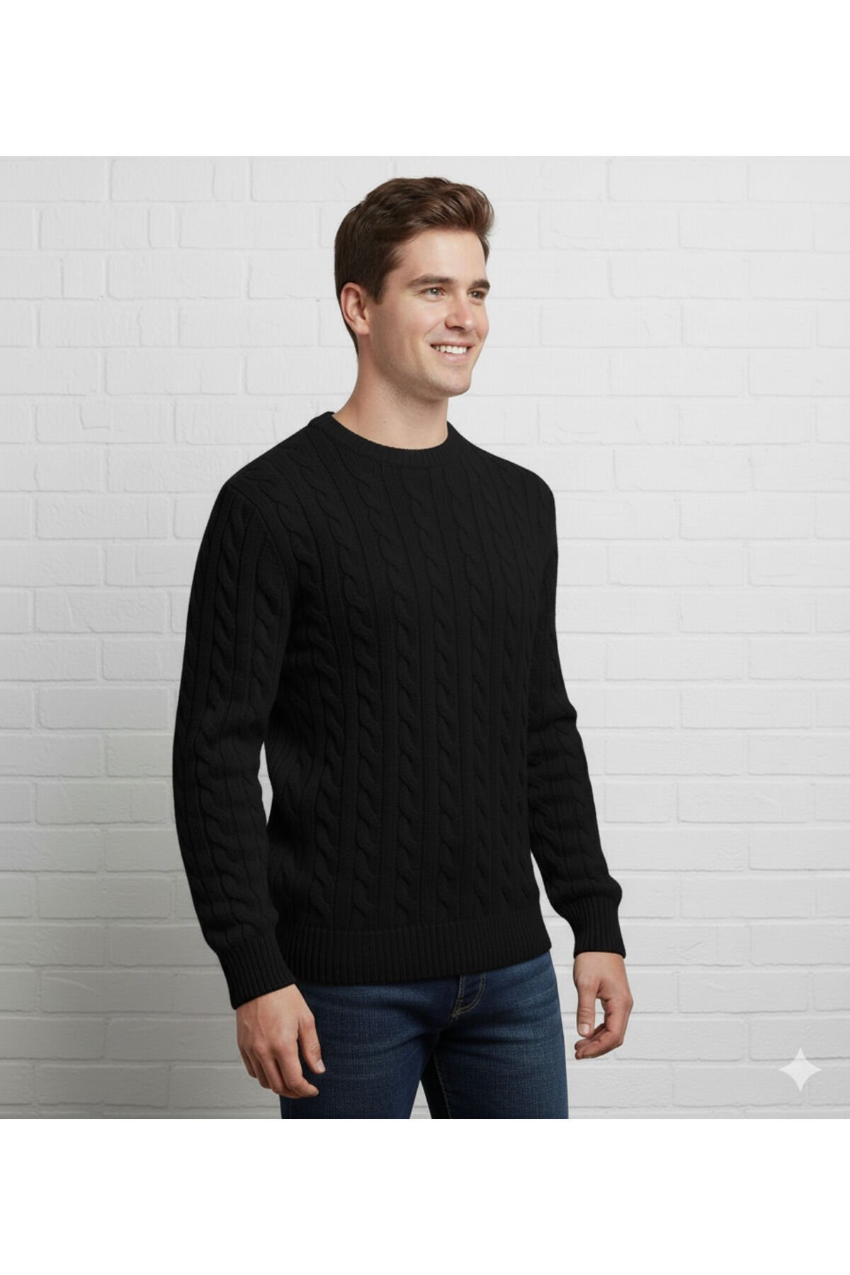 ERKEK-SAÇ ÖRGÜLÜ-BİSİKLET YAKA