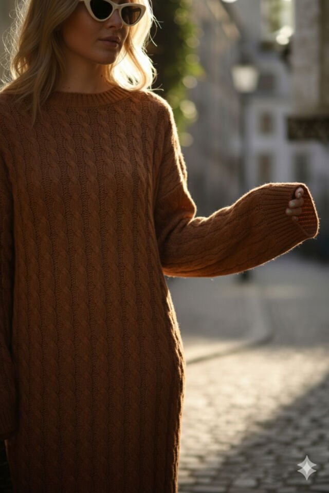 kadın-1,60 cm boy-saç örgülü-bisiklet yaka-triko