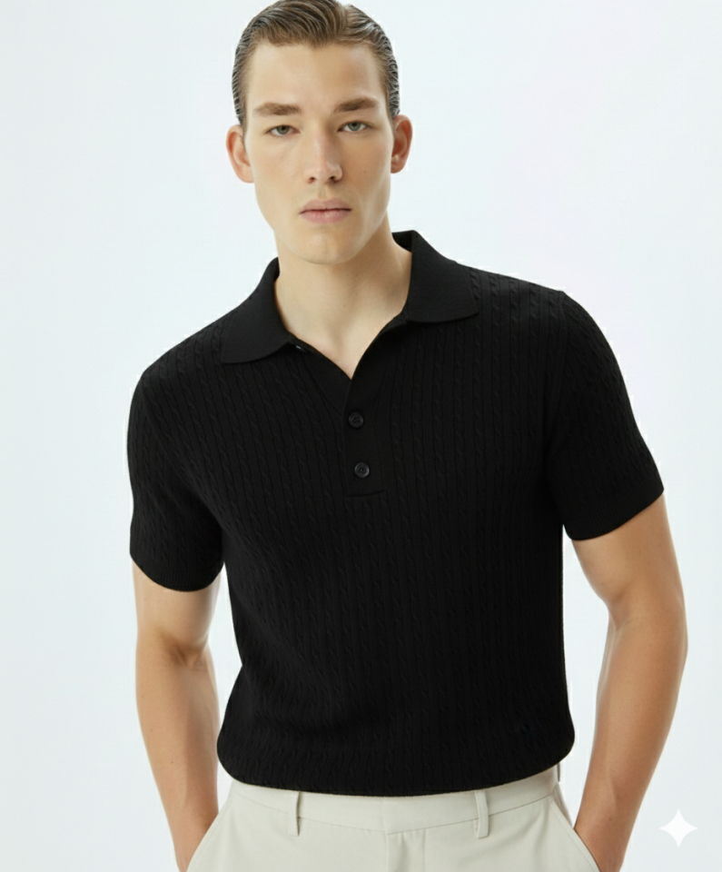 erkek terletmez triko polo yaka 3 dügmeli kısa kol penye