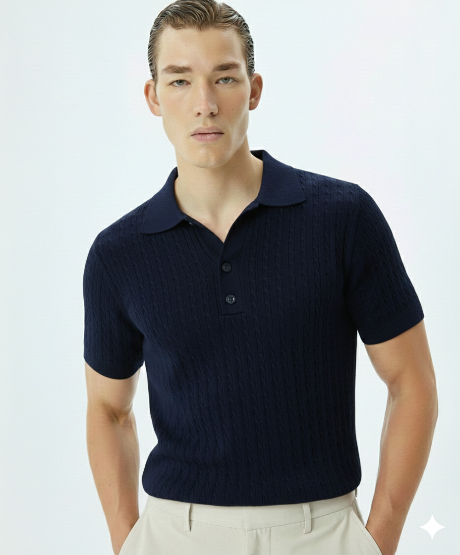 erkek terletmez triko polo yaka 3 dügmeli kısa kol penye