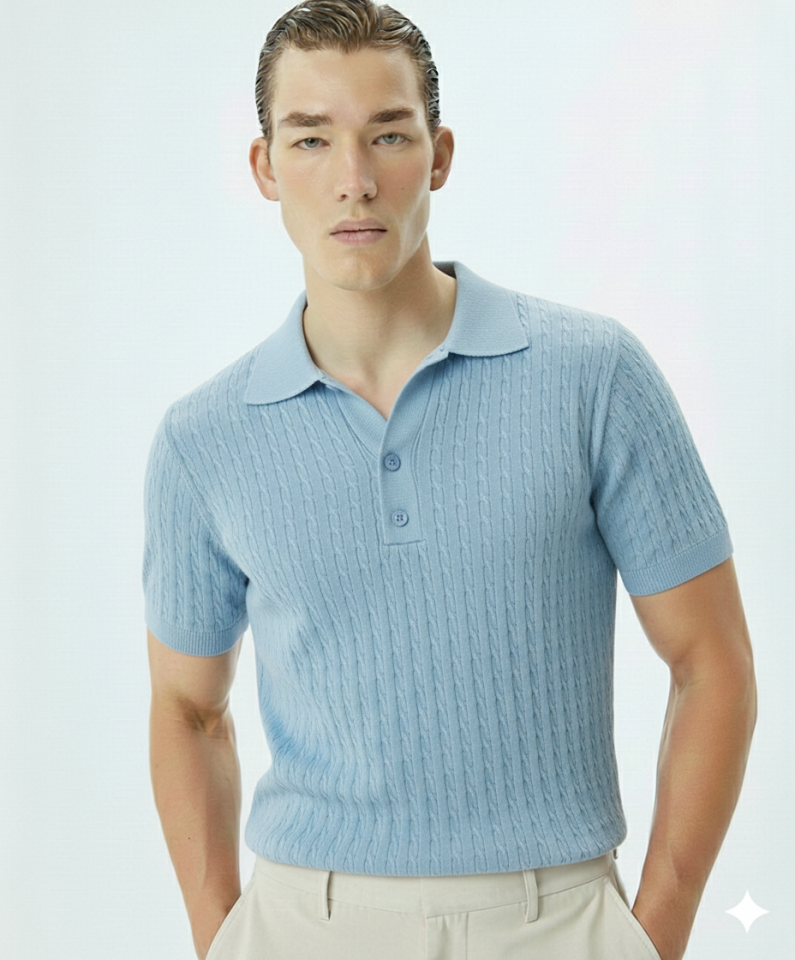 erkek terletmez triko polo yaka 3 dügmeli kısa kol penye